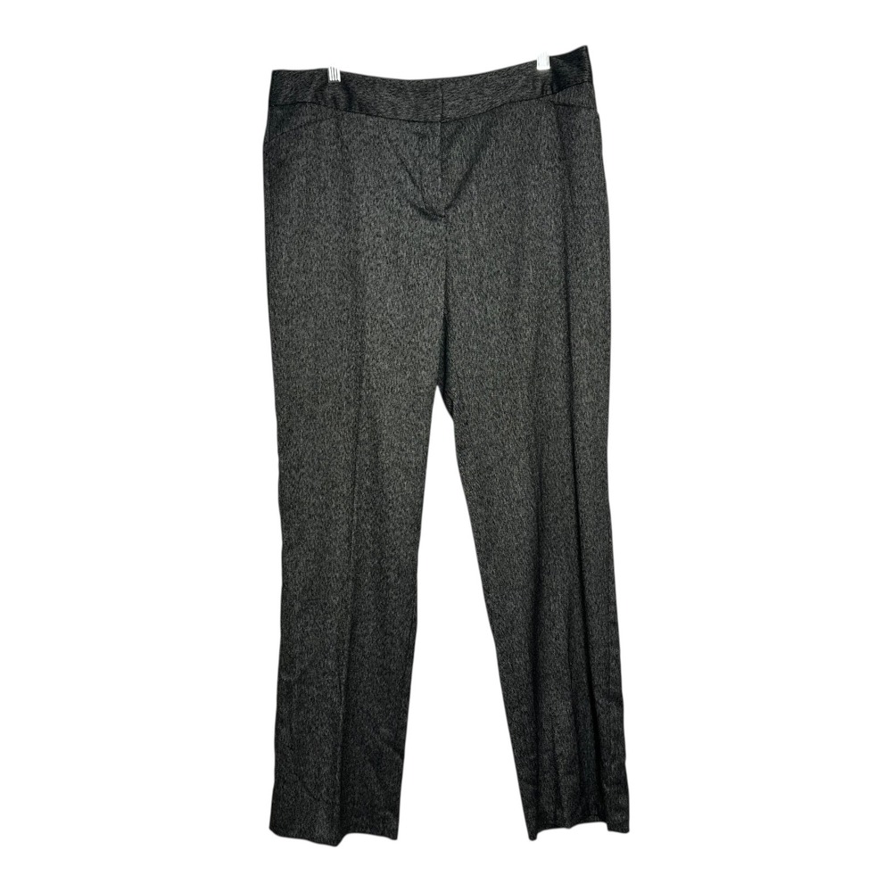 Rafaella Studio Curvy Pants Women Size‎ 12 Black Grey Heathered Flat Front